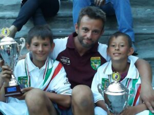 Giacomo e Mirko con il padre/allenatore Teddy Ceresoli