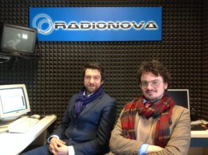 I conduttori Matteo Manfredini e Filippo Fontana negli studi di Radionova