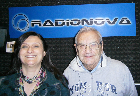 Normanna Albertini e Savino Rabotti negli studi di Radionova