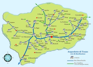 La rete distributiva dell'acquedotto di Toano