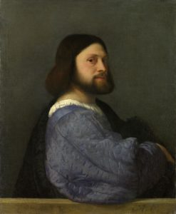 Full title: A Man with a Quilted Sleeve Artist: Titian Date made: about 1510 Source: http://www.nationalgalleryimages.co.uk/ Contact: picture.library@nationalgallery.co.uk Copyright © The National Gallery, London