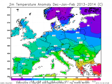 Anomalia termica inverno 2013-2014