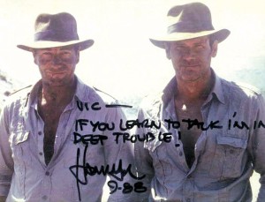 Vic Amstrong allievo di Jock Easton e Joe Powell con Harrison Ford in versione Indiana Jones  - Il paradiso dei folli .jpg
